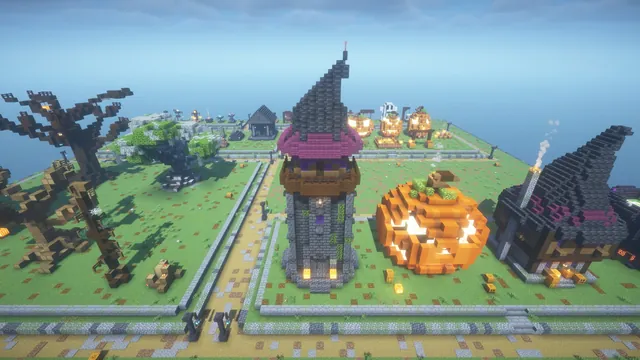 Halloween assets, witch tower and pumpkin