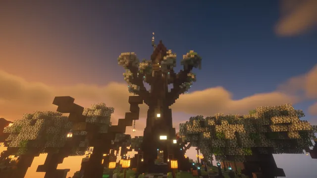 Halloween Bedwars, middle haunted tree