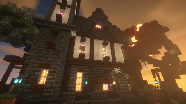 Halloween Bedwars, red haunted house