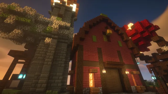 Halloween Bedwars, green pumpkin barn