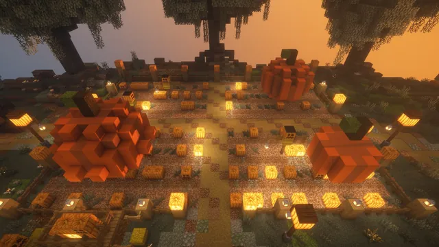 Halloween hub, pumpkin patch dusk