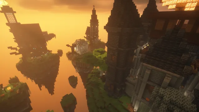 Halloween Skywars, towers dusk