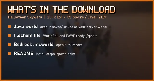 What's in the Halloween Skywars download