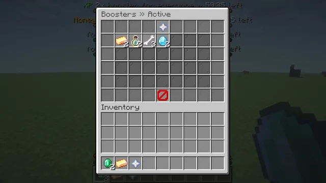 Chunkwright Boosters: The active boosters menu