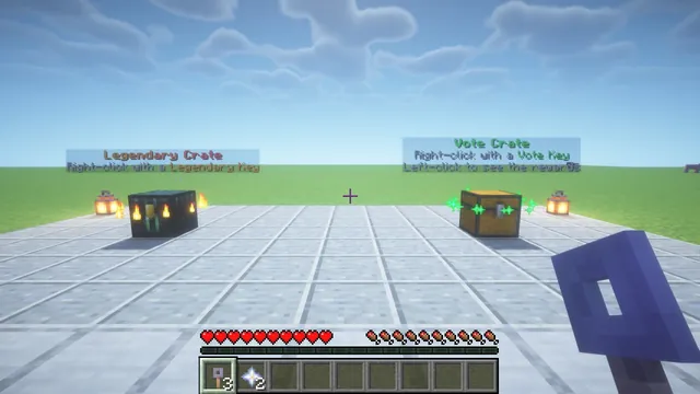 Chunkwright Crates: Crate blocks with floating text and circling particles