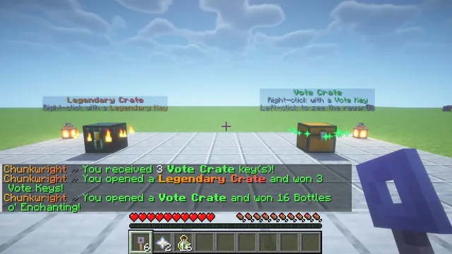 Chunkwright Crates: The reward goes straight into the inventory with a chat message