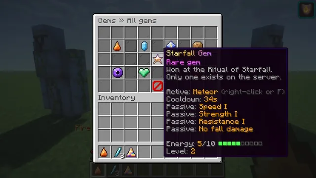 Chunkwright Gems: The rare Starfall Gem, won at the Ritual of Starfall