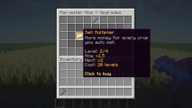 Chunkwright Harvester Hoes: Sell multiplier upgrades for auto sell