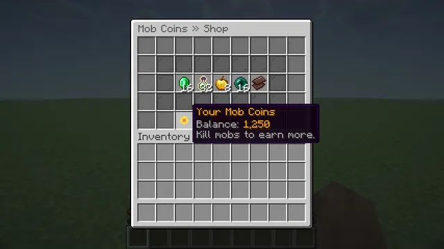 Chunkwright Mob Coins: Your coin balance right in the shop