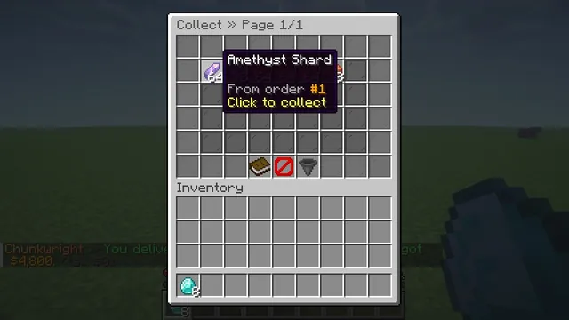 Chunkwright Orders: Delivered items wait in Collect until the buyer takes them