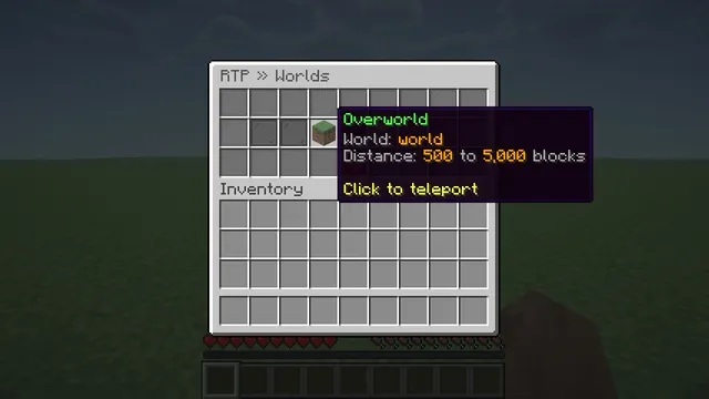 Chunkwright RTP: World menu tooltip