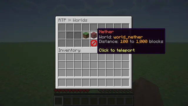 Chunkwright RTP: Nether tooltip