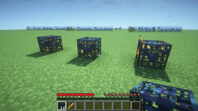 Chunkwright Spawners: Stacked spawners with a hologram that shows the count and type
