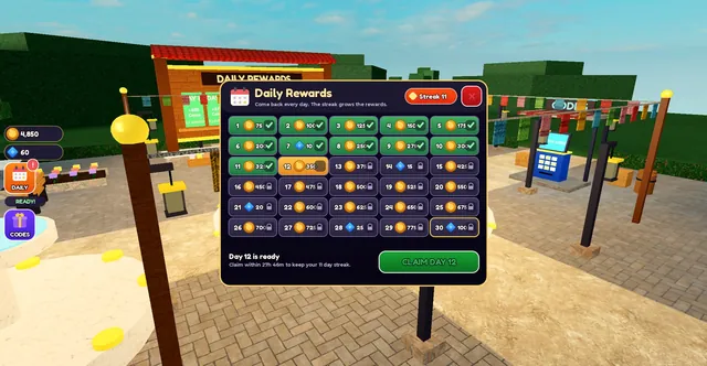 Daily Rewards and Codes, month mode