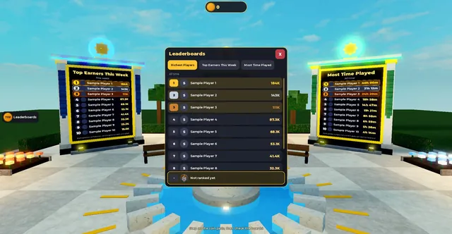 Global Leaderboards, panel open