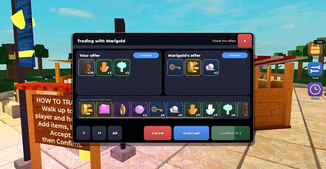 Trade and Inventory System, trade countdown