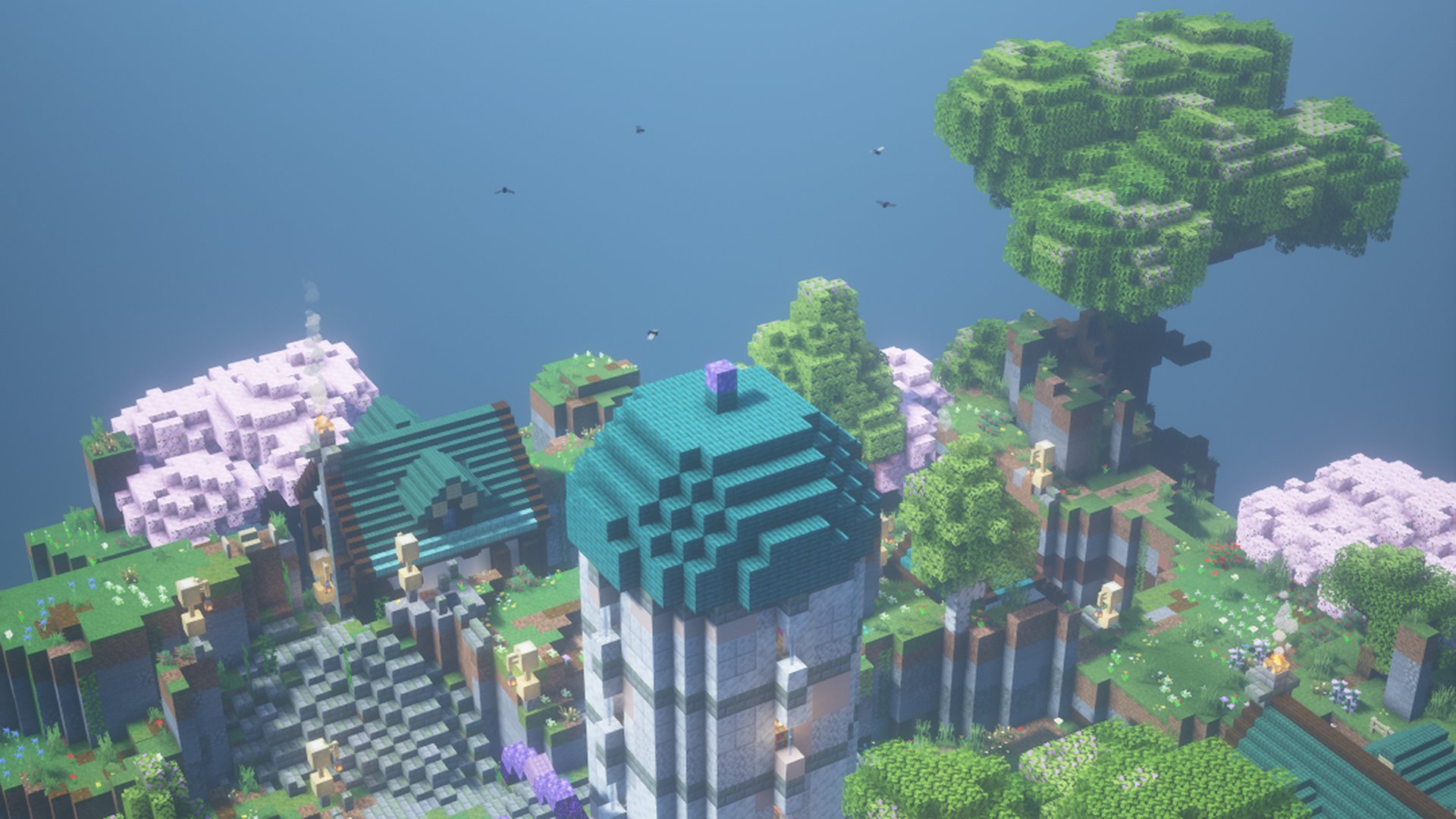 The shrine and the mesa from above