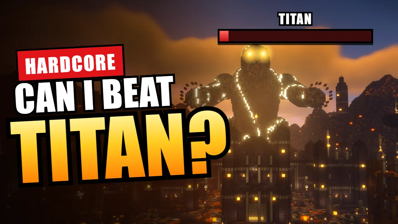Sample thumbnail: a giant statue over an arena town with bold text