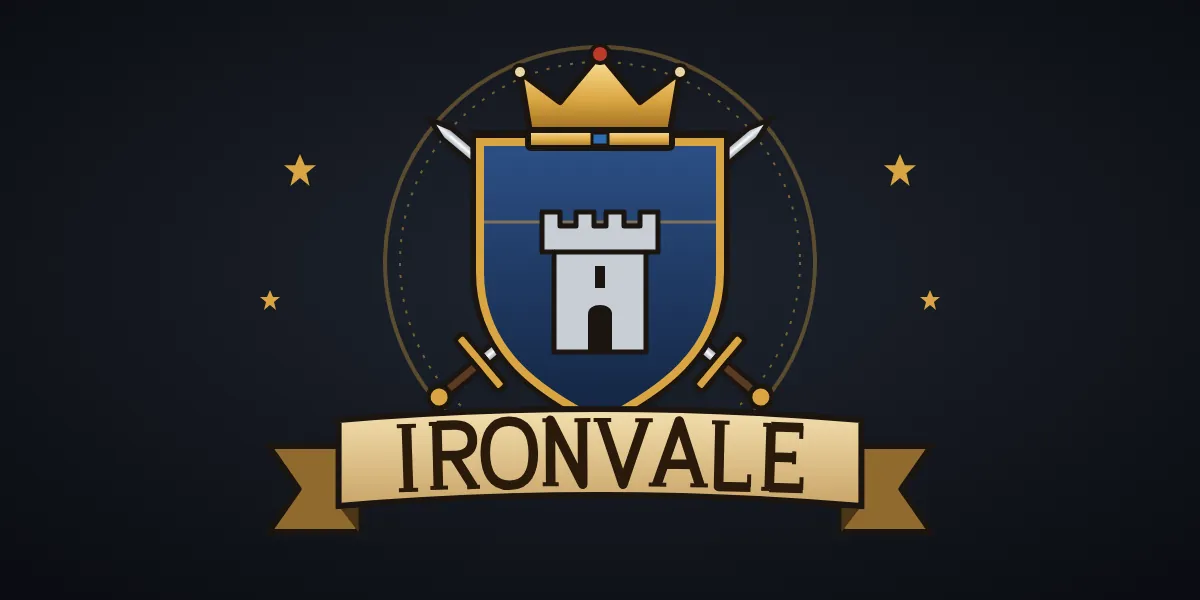 Emblem logo. Shield, crown and ribbon
